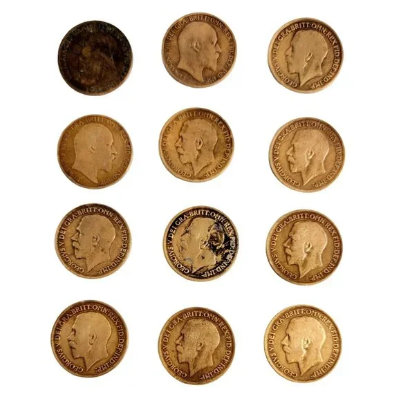 Lot Of 12 Bronze English Pennies 1901 Oldest 1921 Youngest - Picture 2 of 14